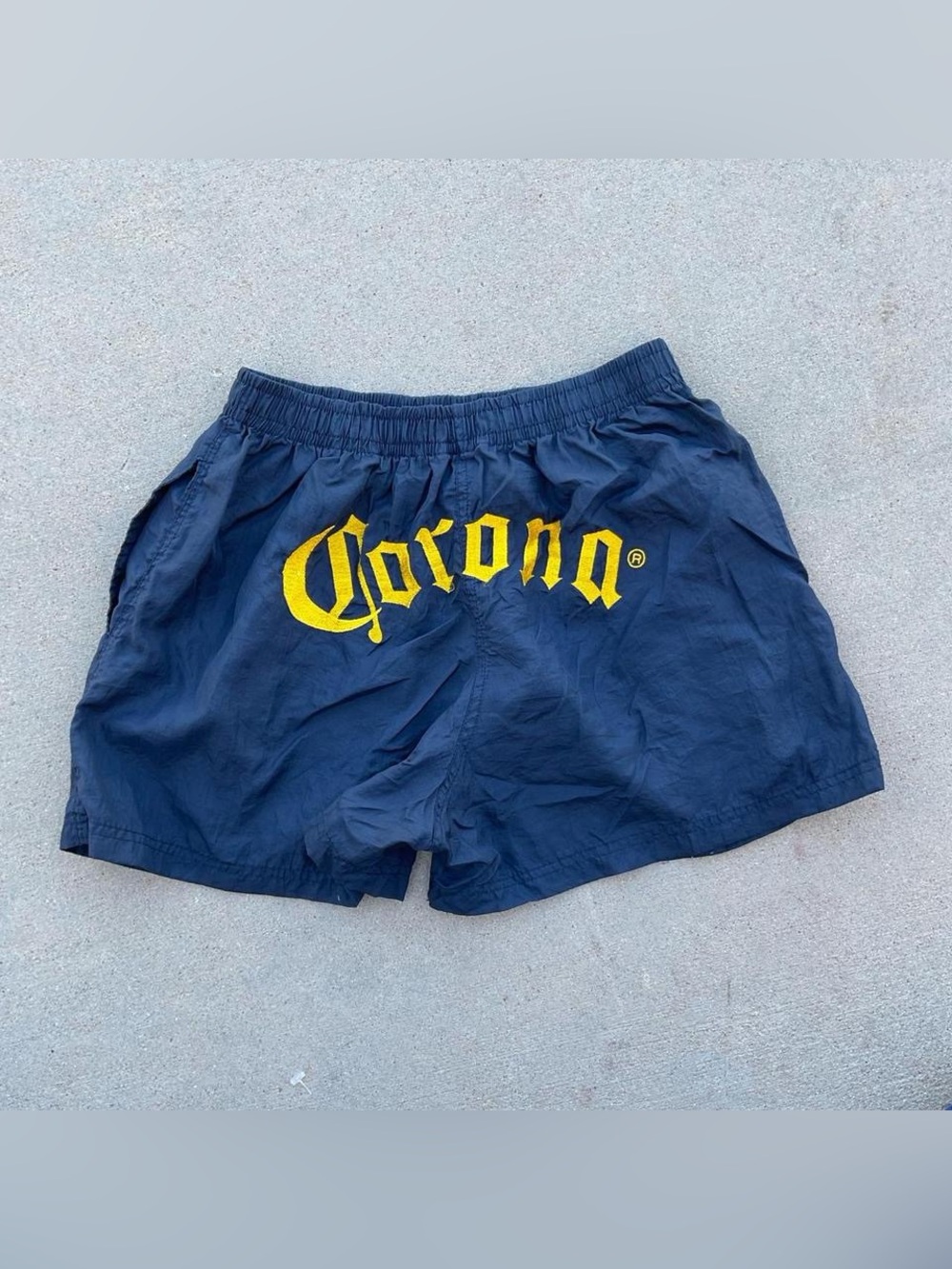 Corona Navy Shorts with Yellow Logo